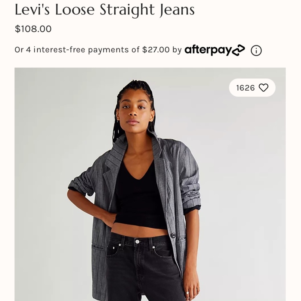 Women’s Levi loose straight leg denim. Size 29 worn 1 time